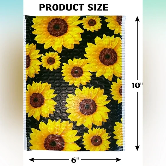 8 Count 6X10 Sunflower Bubble Mailers, Shipping Supplies, PRICE IS FIRM - Picture 2 of 3